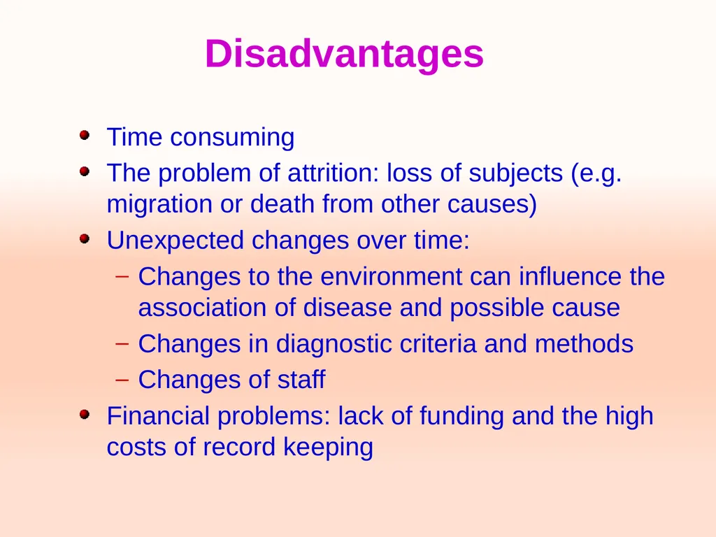Cohort studies Training course in research - slide 26 of 31