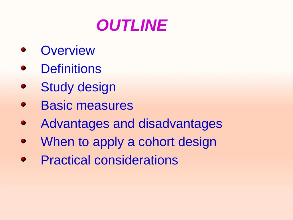 Cohort studies Training course in research - slide 2 of 31