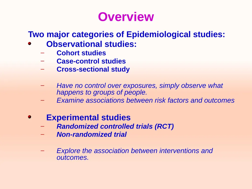 Cohort studies Training course in research - slide 3 of 31