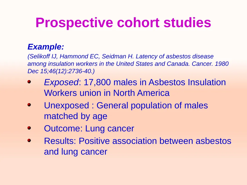 Cohort studies Training course in research - slide 10 of 31