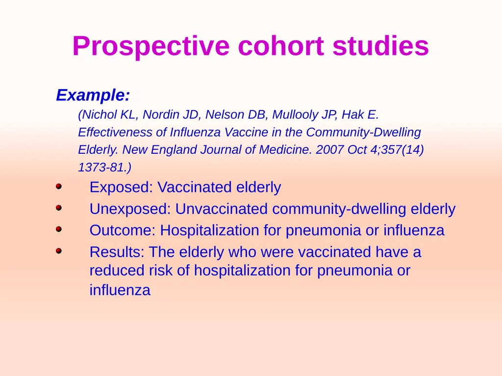 Cohort studies Training course in research - slide 11 of 31