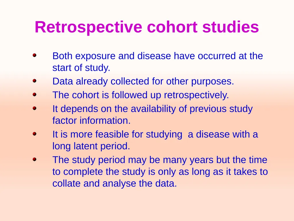 Cohort studies Training course in research - slide 12 of 31