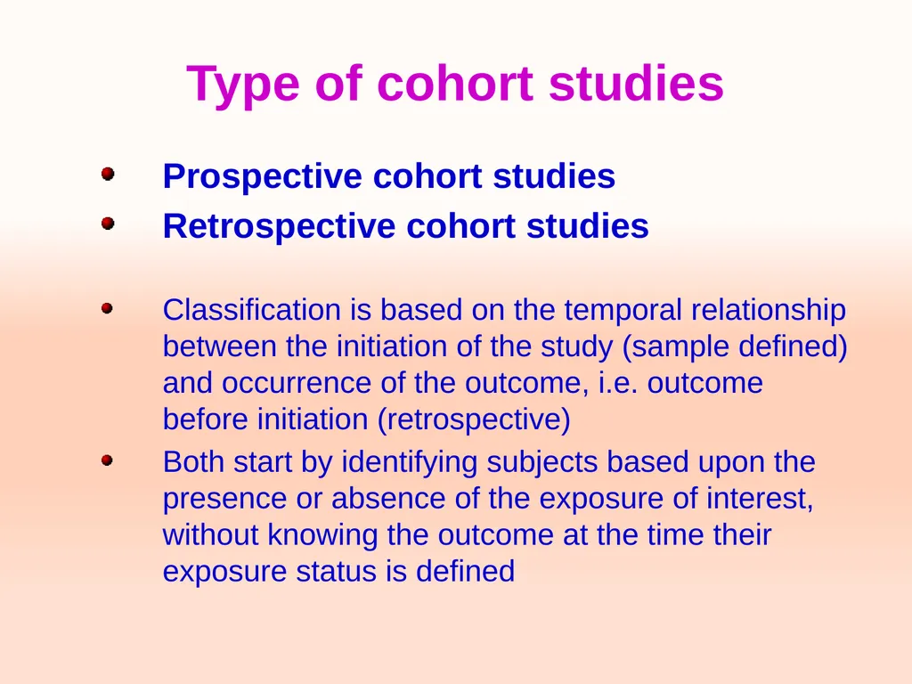 Cohort studies Training course in research - slide 7 of 31