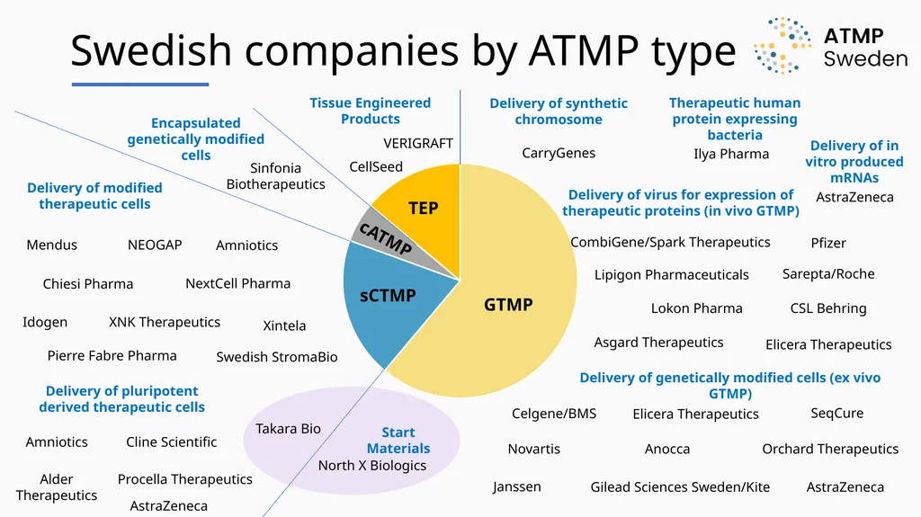 Swedish companies by ATMP type AstraZeneca Tissue - slide 1 of 7