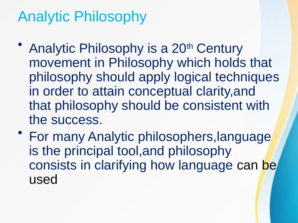 An Analytic Philosophy :Overview Presented By: - slide 2 of 8