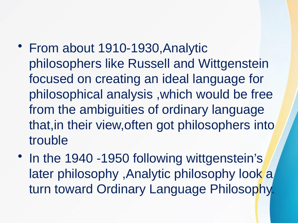 An Analytic Philosophy :Overview Presented By: - slide 6 of 8