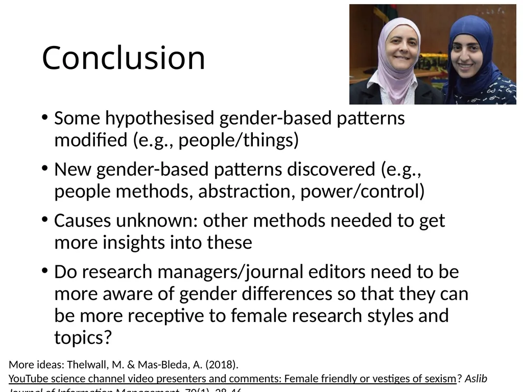 Research method choice, citation impact and gender - slide 21 of 21