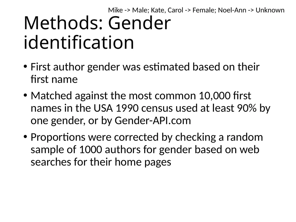 Research method choice, citation impact and gender - slide 7 of 21