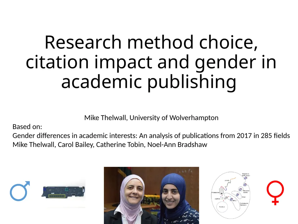Research method choice, citation impact and gender - slide 1 of 21