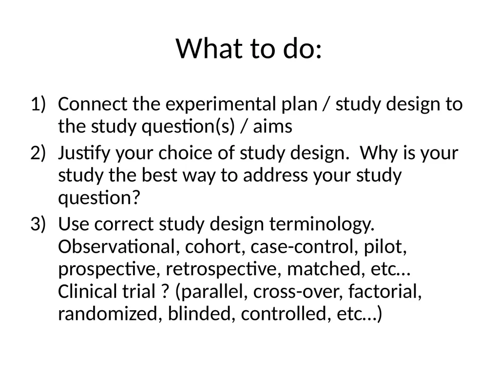 Experimental Plan and Study Design Janice Weinberg - slide 2 of 8