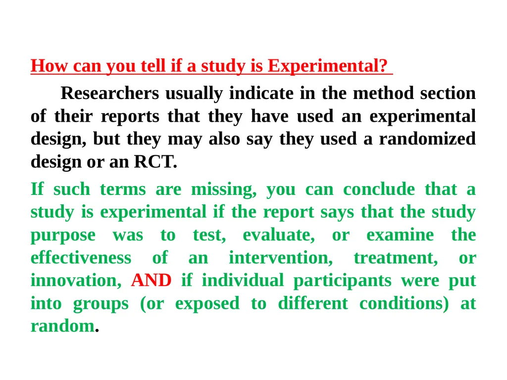 Research Design Unit SIX Part 1 EXPERIMENTAL - slide 7 of 34