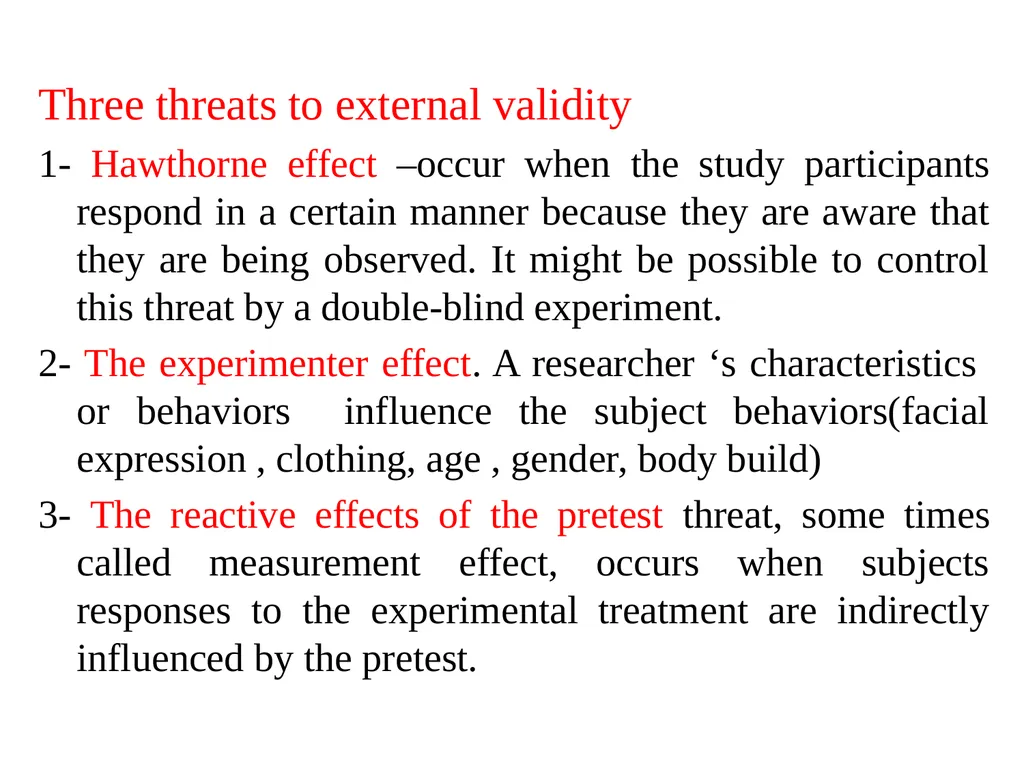Research Design Unit SIX Part 1 EXPERIMENTAL - slide 33 of 34