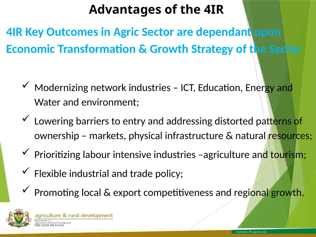 FREE STATE PROVINCE AGRICULTURE AND RURAL - slide 8 of 31