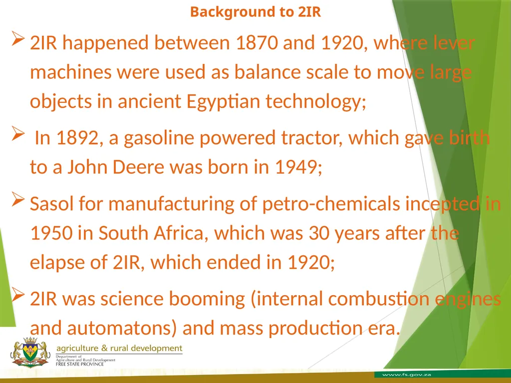 FREE STATE PROVINCE AGRICULTURE AND RURAL - slide 4 of 31