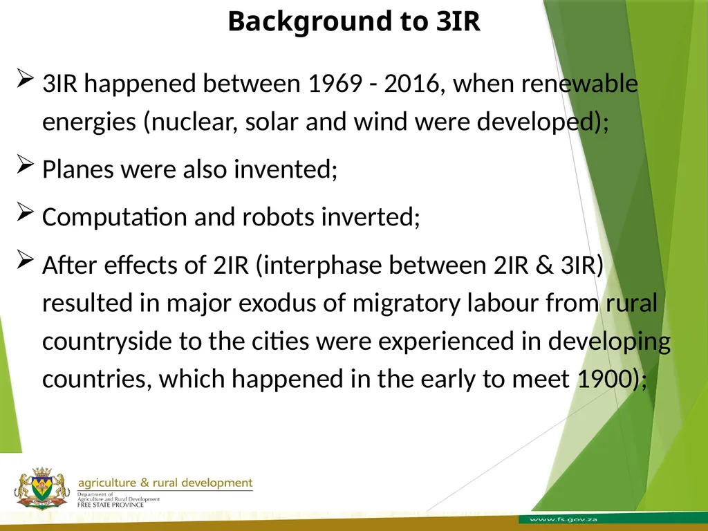 FREE STATE PROVINCE AGRICULTURE AND RURAL - slide 5 of 31
