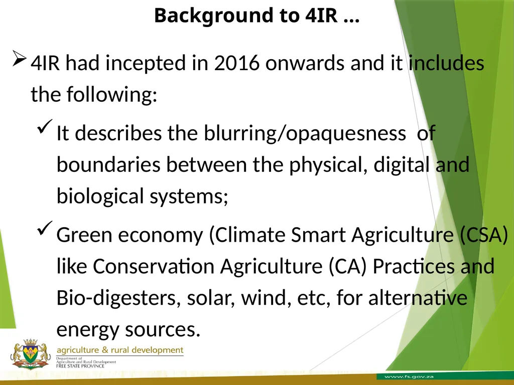 FREE STATE PROVINCE AGRICULTURE AND RURAL - slide 7 of 31