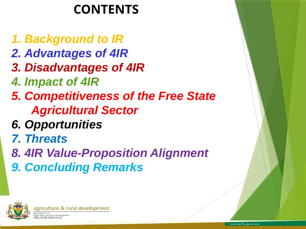 FREE STATE PROVINCE AGRICULTURE AND RURAL - slide 2 of 31