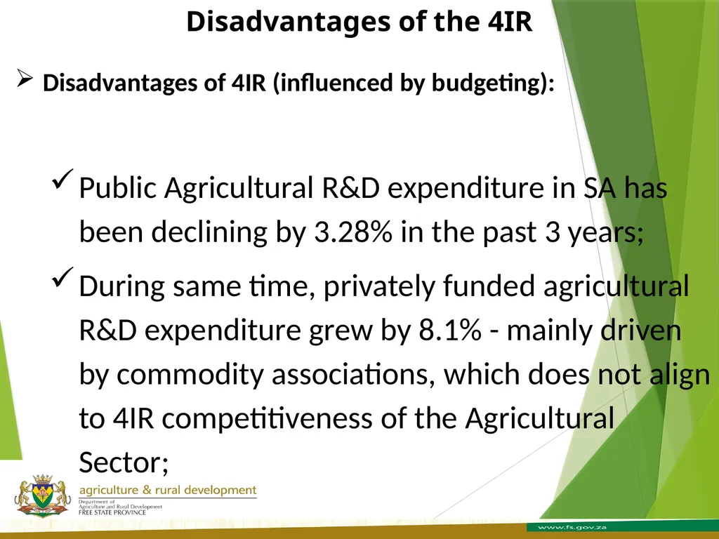FREE STATE PROVINCE AGRICULTURE AND RURAL - slide 14 of 31