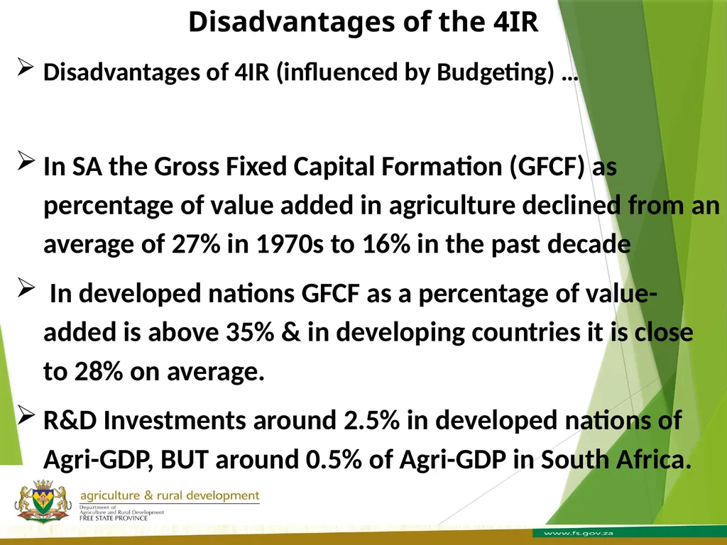 FREE STATE PROVINCE AGRICULTURE AND RURAL - slide 15 of 31