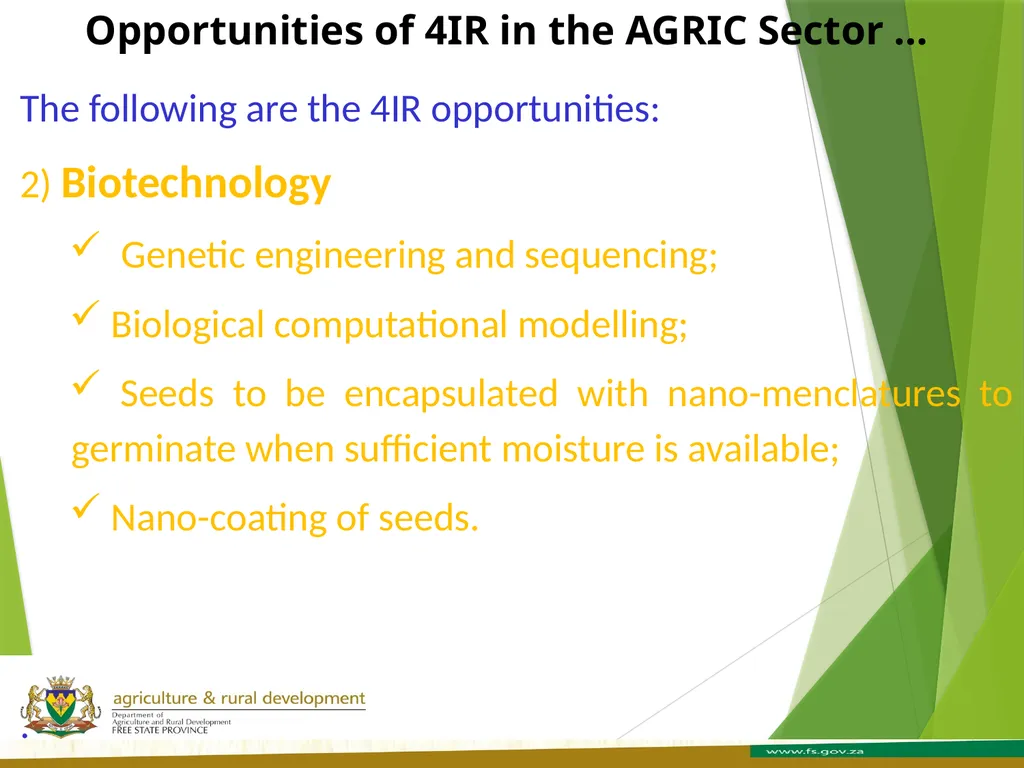 FREE STATE PROVINCE AGRICULTURE AND RURAL - slide 23 of 31