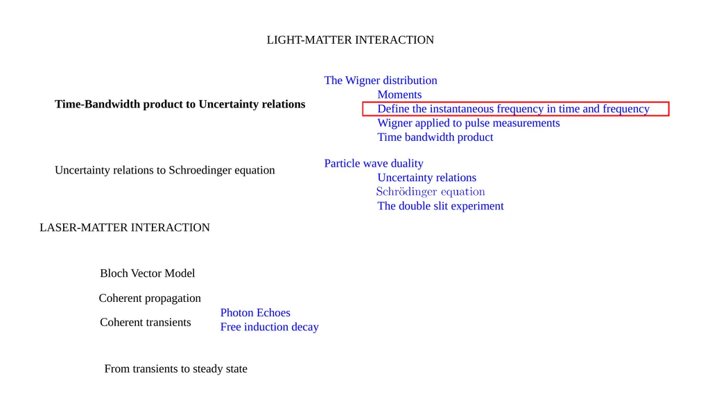 LIGHT-MATTER INTERACTION Time-Bandwidth product to - slide 11 of 32