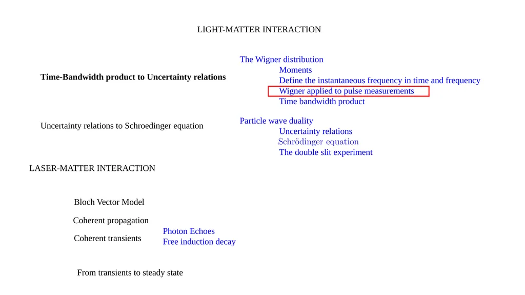 LIGHT-MATTER INTERACTION Time-Bandwidth product to - slide 17 of 32
