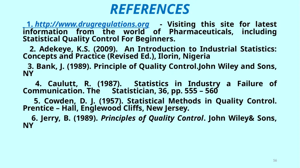 بسم الله الرحمن الرحيم Statistical Tools of - slide 56 of 59