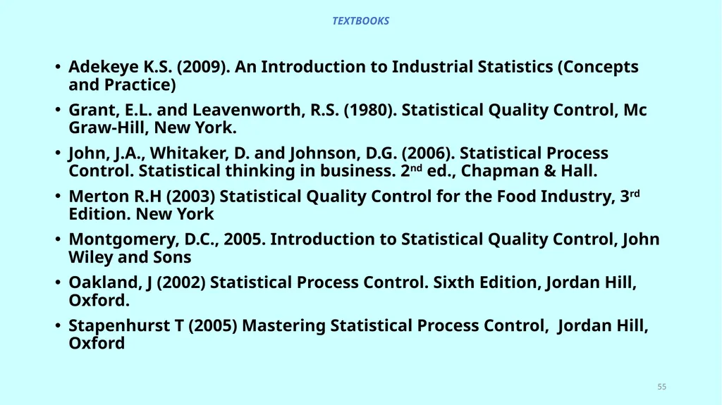 بسم الله الرحمن الرحيم Statistical Tools of - slide 55 of 59