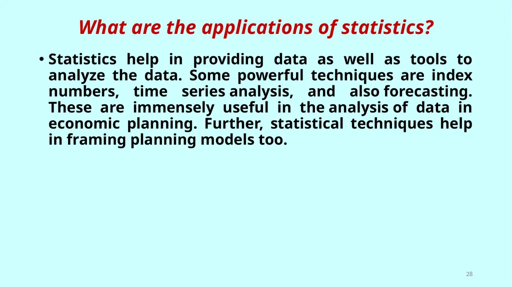 بسم الله الرحمن الرحيم Statistical Tools of - slide 28 of 59