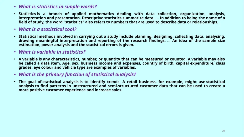 بسم الله الرحمن الرحيم Statistical Tools of - slide 26 of 59