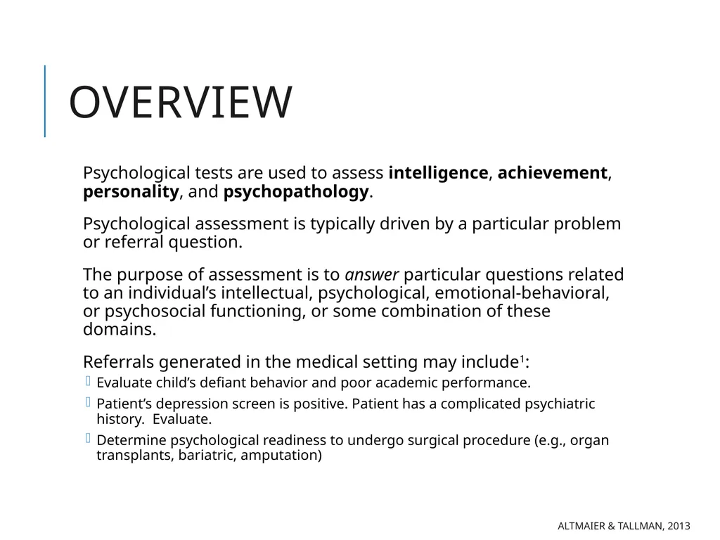 Psychological Testing Esther Schwartz, PhD & David - slide 3 of 25
