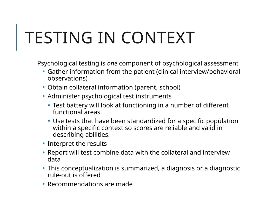 Psychological Testing Esther Schwartz, PhD & David - slide 4 of 25