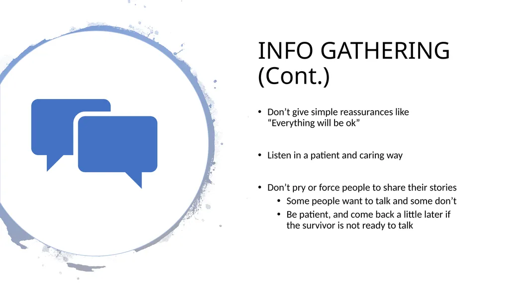 PSYCHOLOGICAL FIRST AID Getting through trauma - slide 23 of 42
