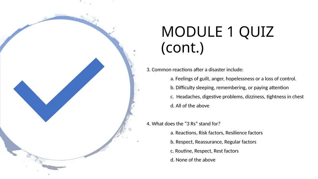 PSYCHOLOGICAL FIRST AID Getting through trauma - slide 12 of 42