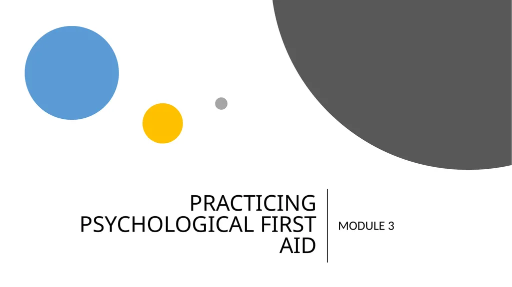 PSYCHOLOGICAL FIRST AID Getting through trauma - slide 33 of 42
