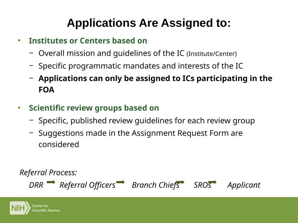 The NIH Peer Review Process Denise Wiesch, Ph.D., - slide 6 of 18