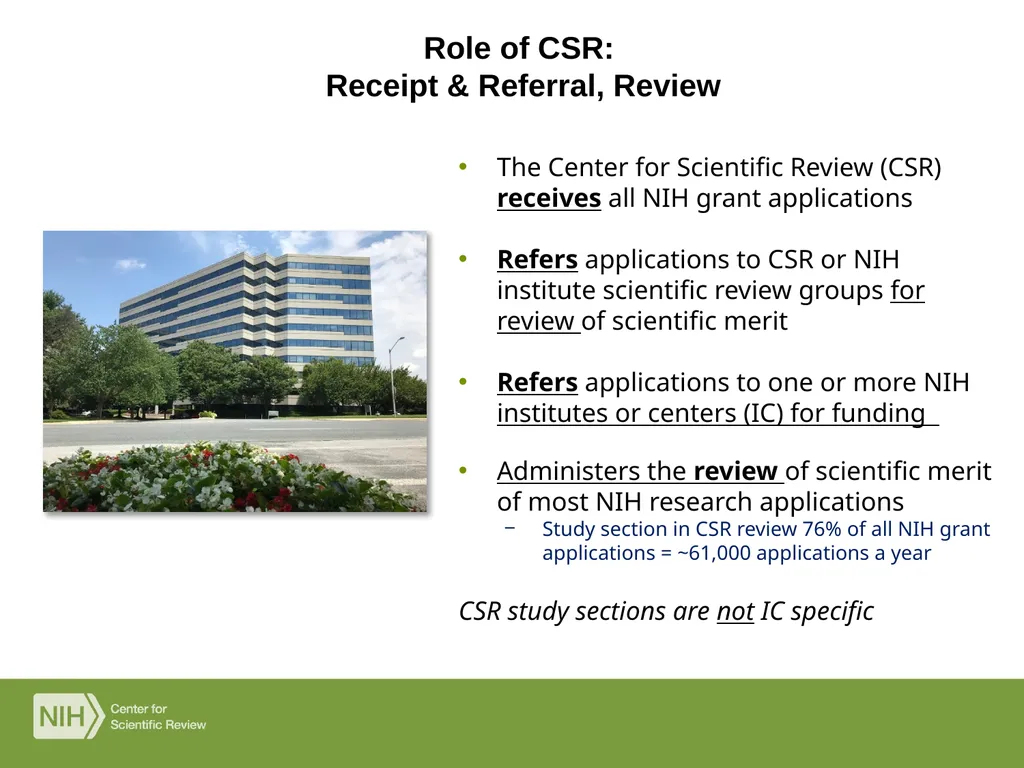 The NIH Peer Review Process Denise Wiesch, Ph.D., - slide 4 of 18