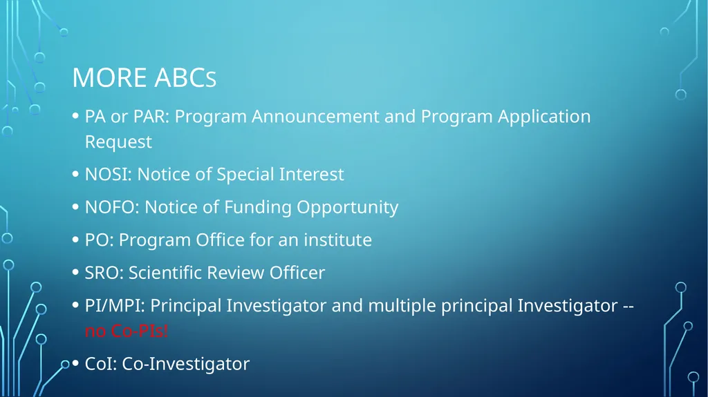 Negotiating the Alphabet Soup of NIH Office of - slide 4 of 9