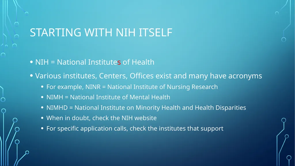 Negotiating the Alphabet Soup of NIH Office of - slide 2 of 9
