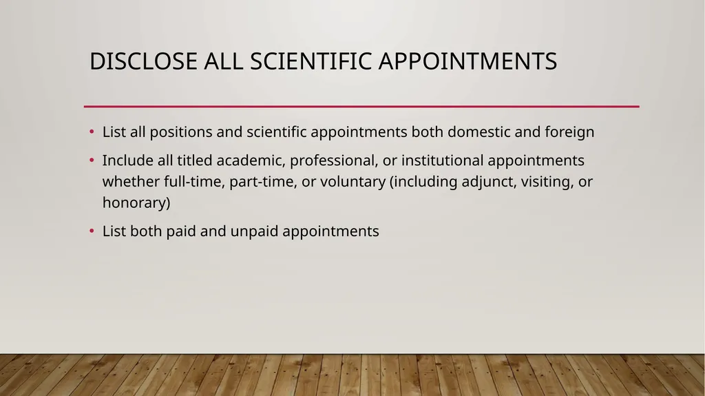 NIH Other Support Office of sponsored projects - slide 3 of 5