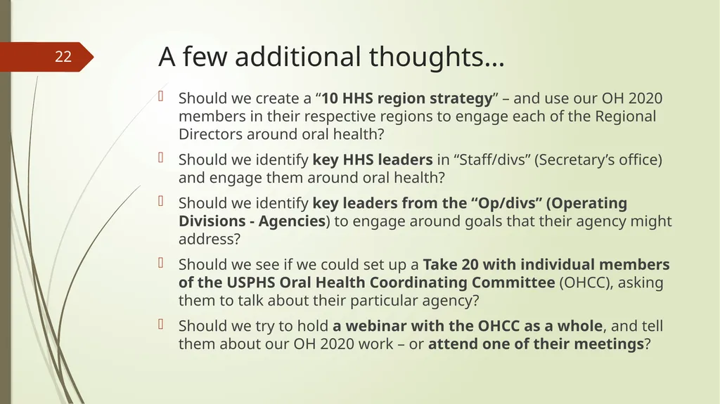The Role of the Federal Agencies and Regional - slide 22 of 23