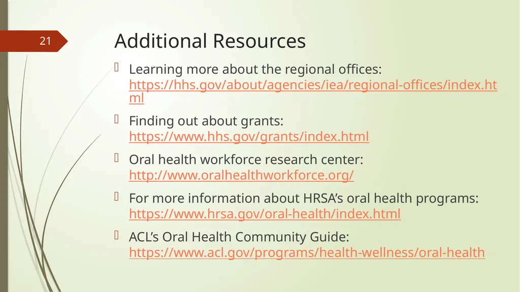 The Role of the Federal Agencies and Regional - slide 21 of 23