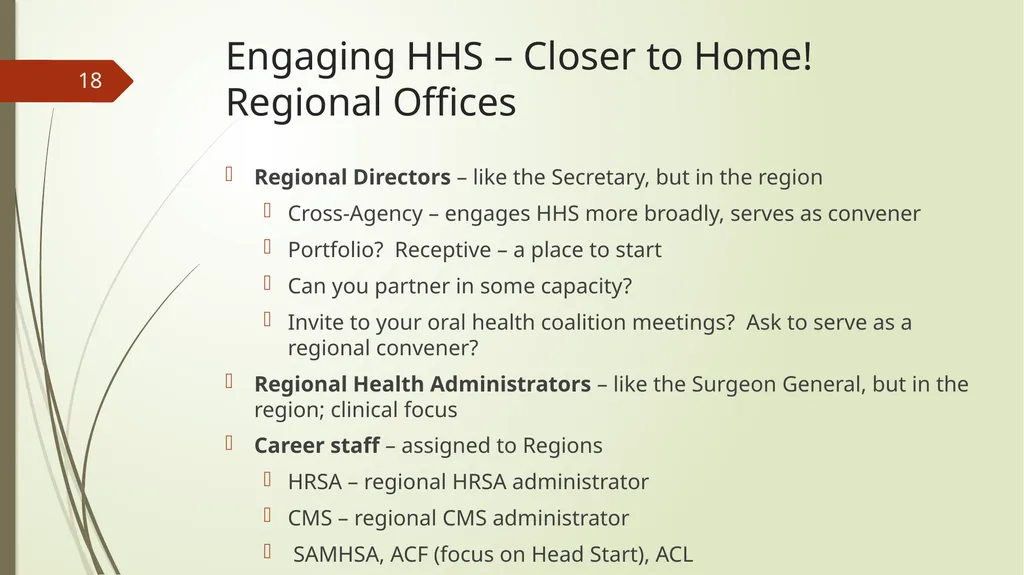 The Role of the Federal Agencies and Regional - slide 18 of 23