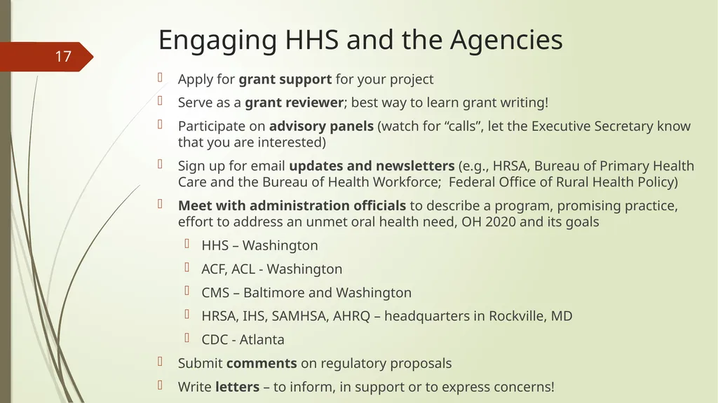 The Role of the Federal Agencies and Regional - slide 17 of 23
