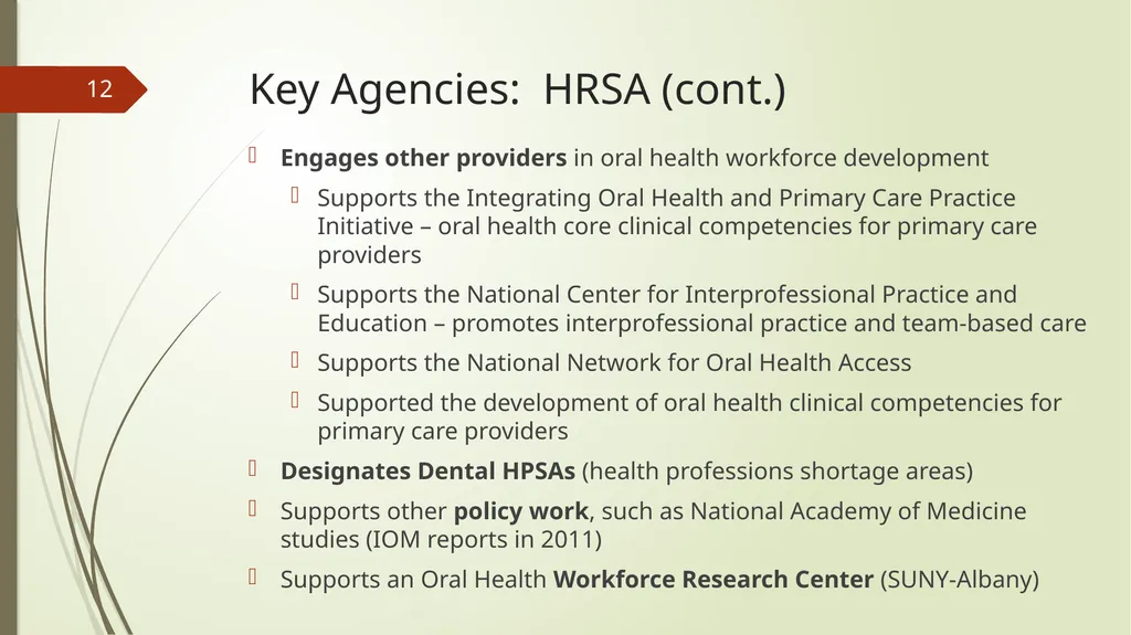 The Role of the Federal Agencies and Regional - slide 12 of 23