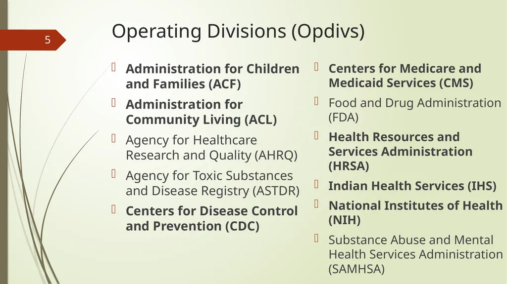 The Role of the Federal Agencies and Regional - slide 5 of 23