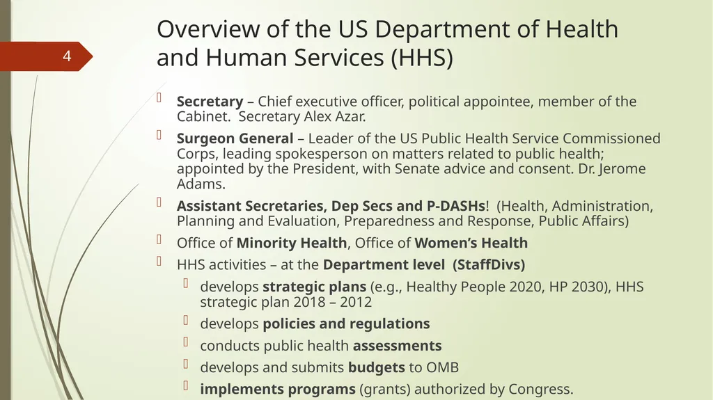 The Role of the Federal Agencies and Regional - slide 4 of 23