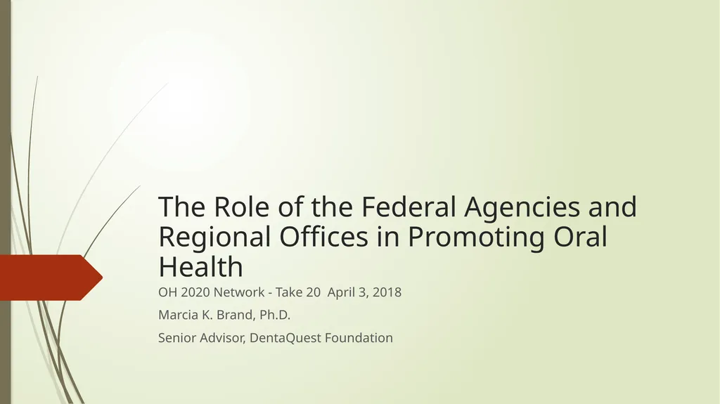 The Role of the Federal Agencies and Regional - slide 1 of 23