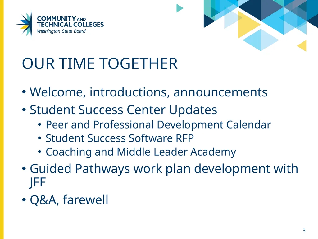 Fall 2024 Guided Pathways advisory council Student - slide 3 of 16