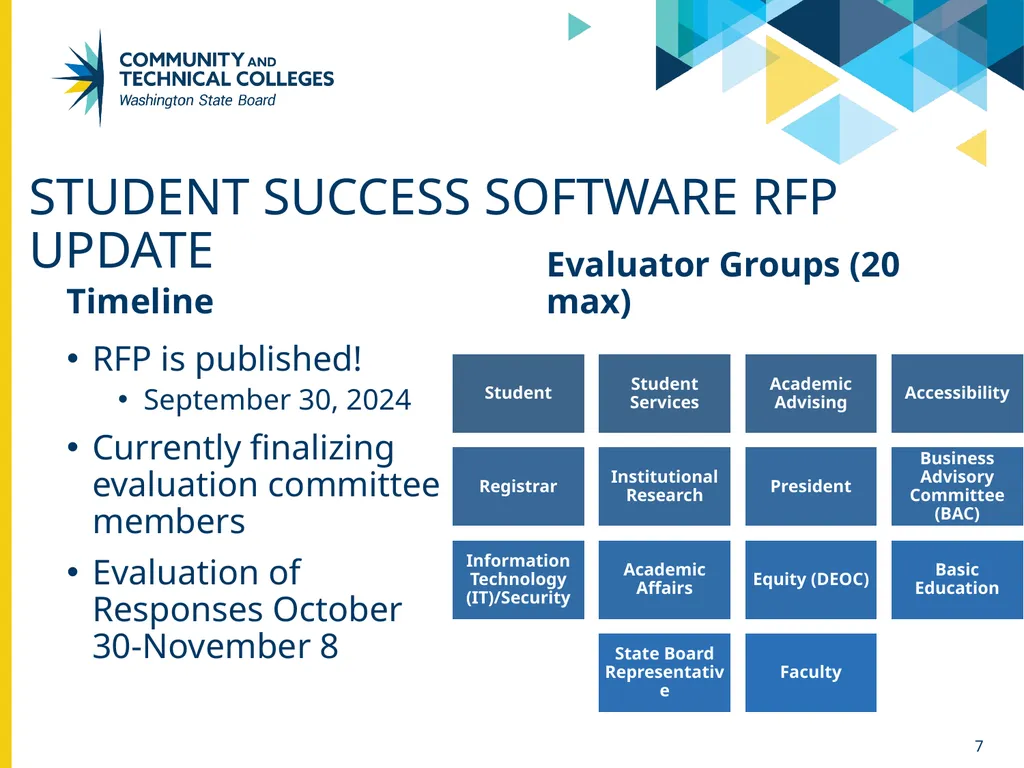 Fall 2024 Guided Pathways advisory council Student - slide 7 of 16